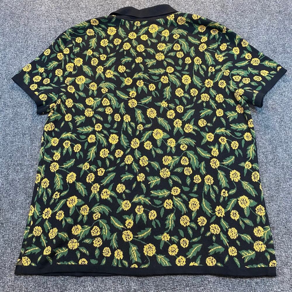 Bonobos Riviera Men L Short Sleeve Cotton Knit Button Down Shirt Black Floral - Picture 4 of 8